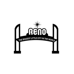 Welcome to Reno Sign Silhouette - obrazy, fototapety, plakaty