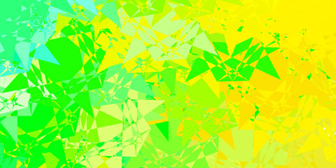 Fototapeta na wymiar Light Green, Yellow vector pattern with polygonal shapes.