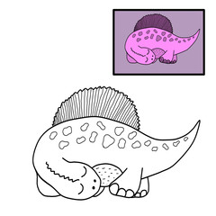 kids coloring book with dinosaur for toddlers with sample.