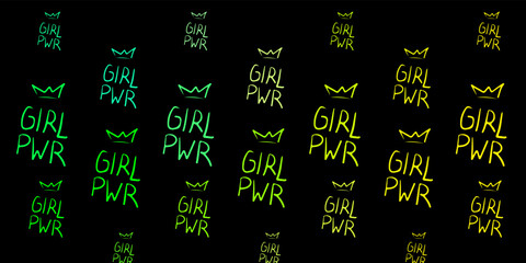 Dark Green, Yellow vector template with businesswoman signs.