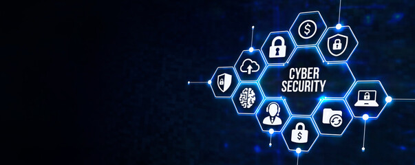 Internet, business, Technology and network concept. Cyber security data protection business technology privacy concept. 3d illustration