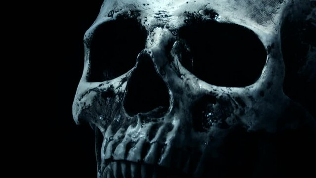  Slow zoom in human skull