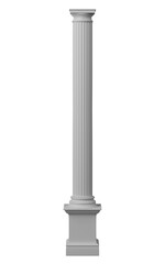 Doric Column 3d render, perfectly realistic and very high resolution. Antique column with doric style.