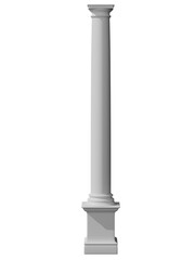 Doric Column 3d render, perfectly realistic and very high resolution. Antique column with doric style.