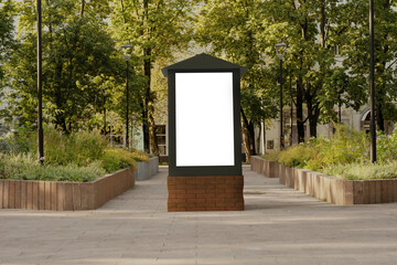 Blank billboard in park