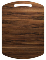 Cherry wood cutting board, handmade wood cutting board. Isolated element. Wooden plank as a kitchen utensil for preparing food.