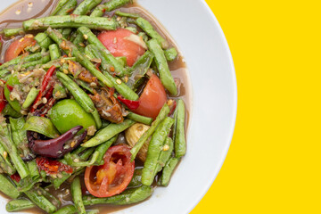 Spicy long bean salad. Thai food