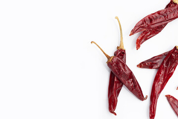 Hot red dried chili peppers