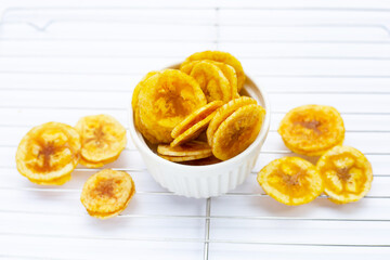 Banana stuffed with tamarind. Fruit snack