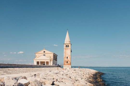 View of Madonna dell'Angelo against sky at shore