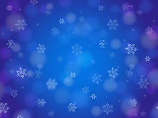 雪の結晶背景イメージ_ブルー_ベクターイラスト