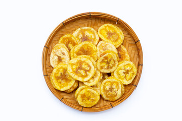 Banana stuffed with tamarind. Fruit snack