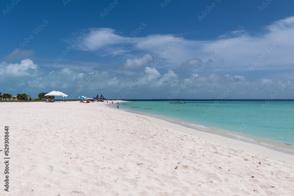 Wall mural Tropical white beach in Madrisqui island (Los Roques Archipelago, Venezuela).