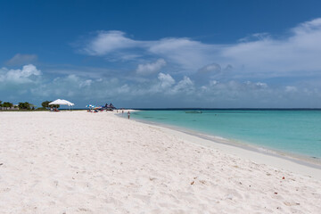 Tropical white beach in Madrisqui island (Los Roques Archipelago, Venezuela).