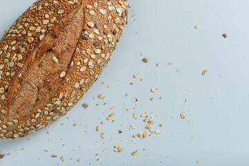 Healthy Whole Grain Loaf Bread Artisanal on a white table