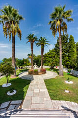 Achilleion palace in Corfu Island, Greece, built by Empress of Austria Elisabeth of Bavaria, also...