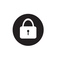 vector illustration of the lock icon, flat design style