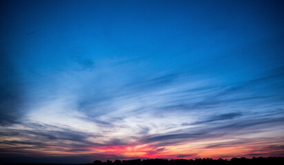 Scenic view of romantic blue sky during sunset