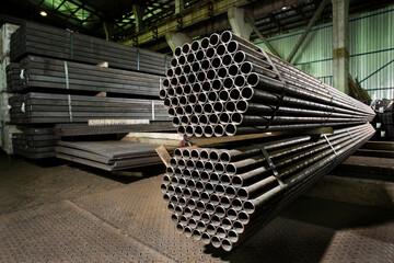 Metal pipes in factory