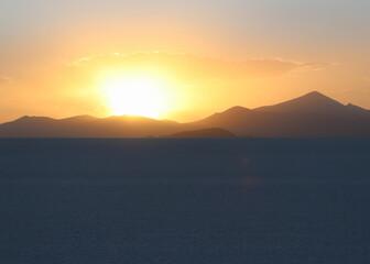 Sunset in the Desert of uyuni, Bolivia