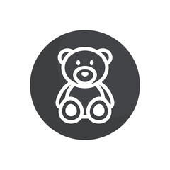 Icon soft (teddy bear). Pictogram for web or marketplace, clothing category. Isolated raster illustration on a white background.
