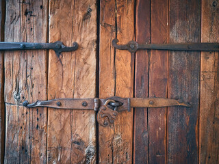 Close-up of closed wooden doors