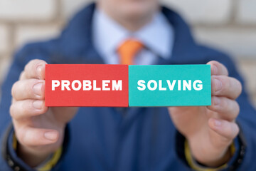 Problem solving business concept. Brainstorming to solve problem. Problems solution success.