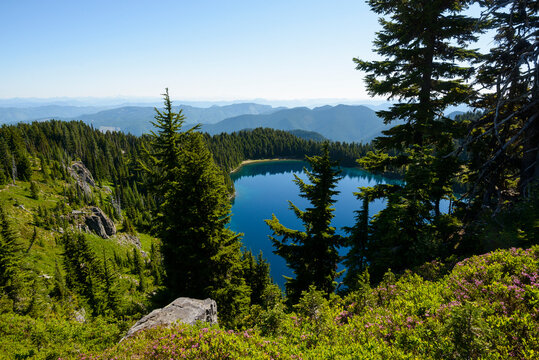 Blue Alpine Lake in The Cascade Mountains