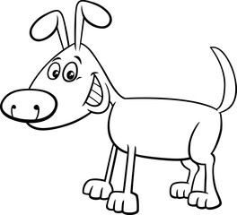 cartoon funny dog animal character coloring page