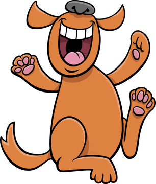 cartoon happy dog comic animal character