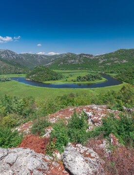 Skadar lake and Crnojevica river in Montenegro