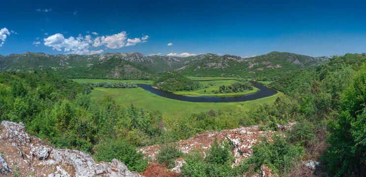 Skadar lake and Crnojevica river in Montenegro