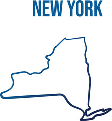 New York state outline blue gradient map