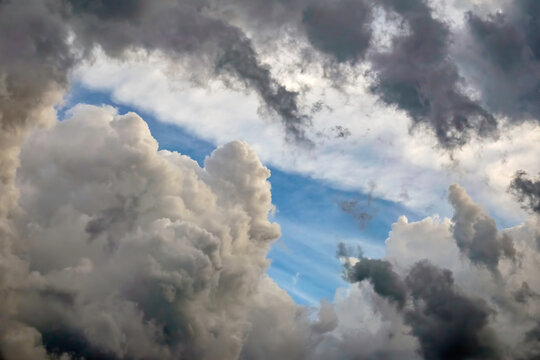 Dramatic evening cloudscape before a storm late in spring