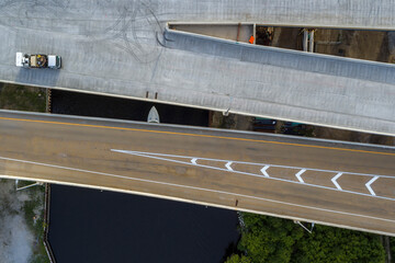 Boat, Freeway, Menomonee River, Milwaukee, Wisconsin.