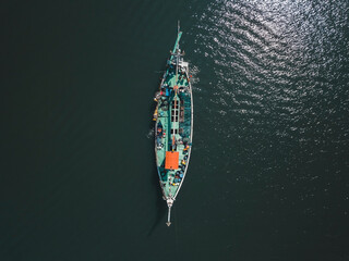 Aerial view of fish boat