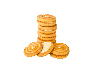 sandwich cookies with cream isolated ontransparent png