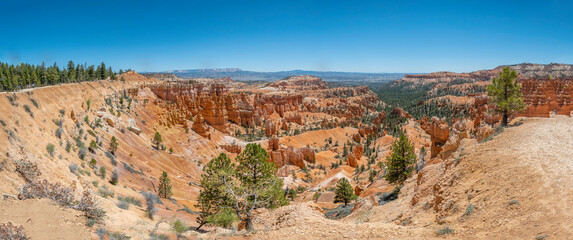 Scenic view to Bryce Canyon rocks