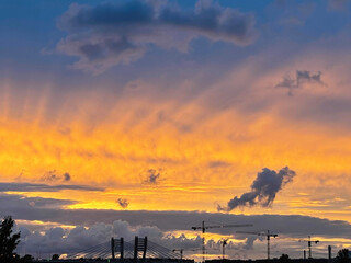 Fototapeta premium amazing fantastic colorful beautiful sunset