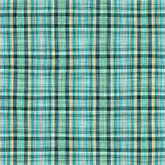 Teal rustic coastal beach house check fabric tile. Seamless sailor flannel textile gingham repeat swatch.