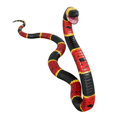 3D illustration of Eastern coral snake.
