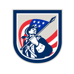 American Patriot Holding USA Flag Look Up Crest