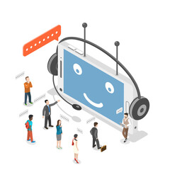Chatbot flat isometric concept.