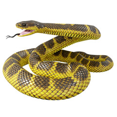 3D illustration of Tiger snake.