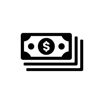Cash Icon Trendy Flat Style Vector Isolated On White Background. Simple design for cash icon on app and website.