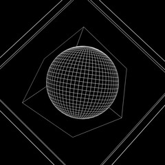 Abstract geometry wireframe 3D Illustration