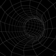 Abstract tunnel wireframe&nbsp;3D Illustration