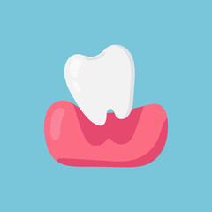 Lose tooth on blue background. Vector illustration