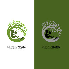 Student logo and tree design nature, education design