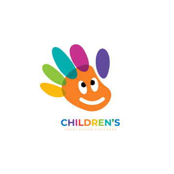 Children logo with colorful design, kids icon